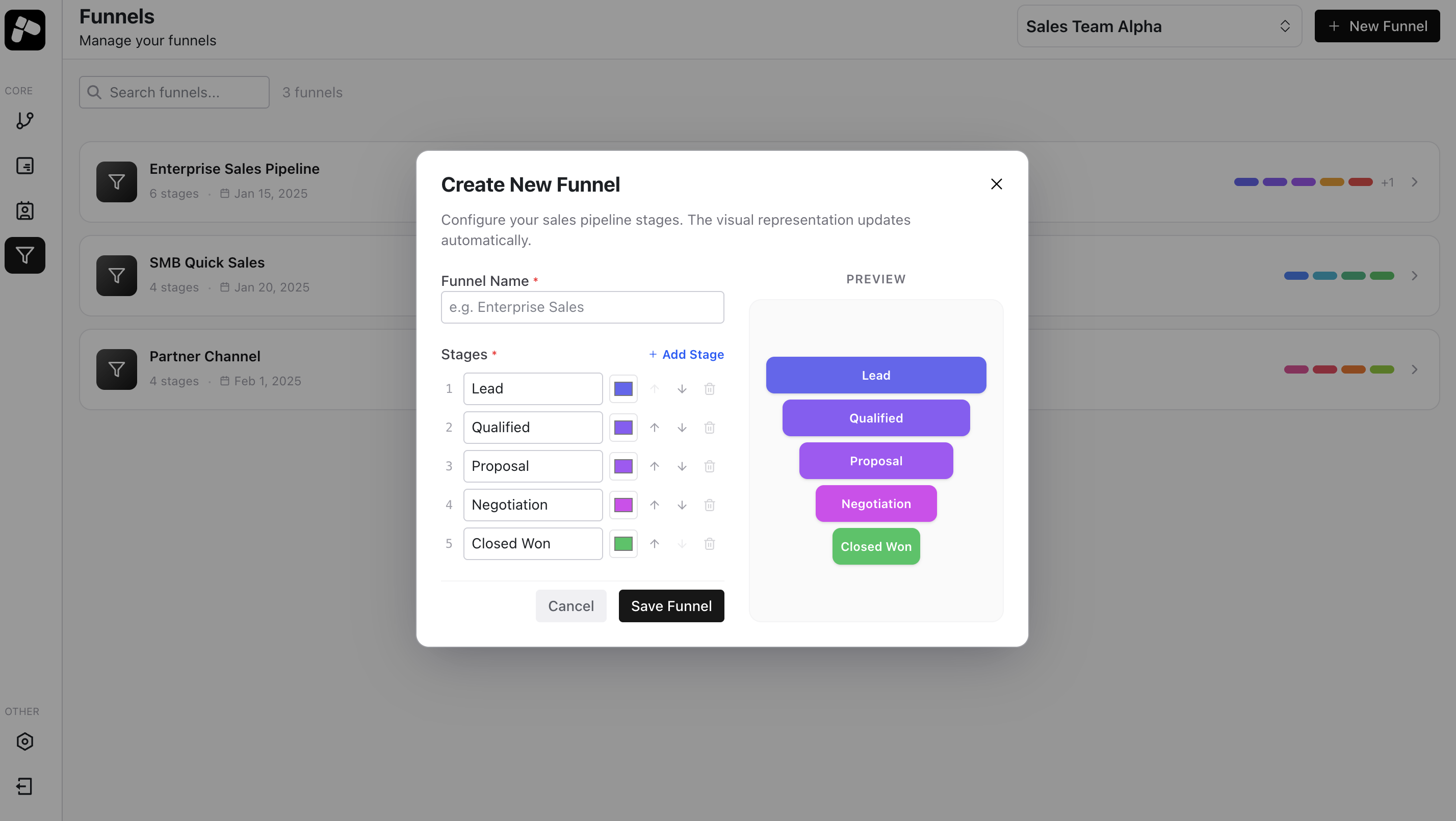 CRM dashboard preview